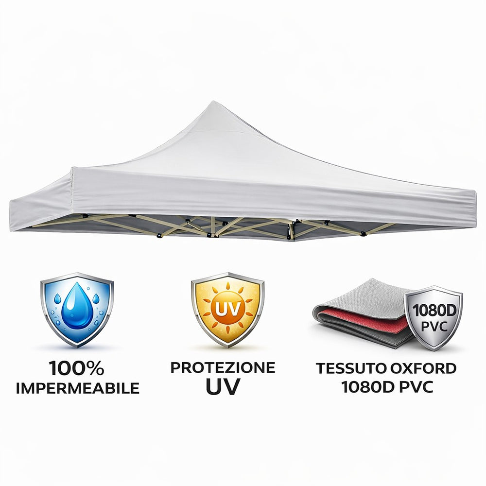 Telo tetto Bianco 3X3 impermeabile per ricambio gazebo richiudibile MARKET