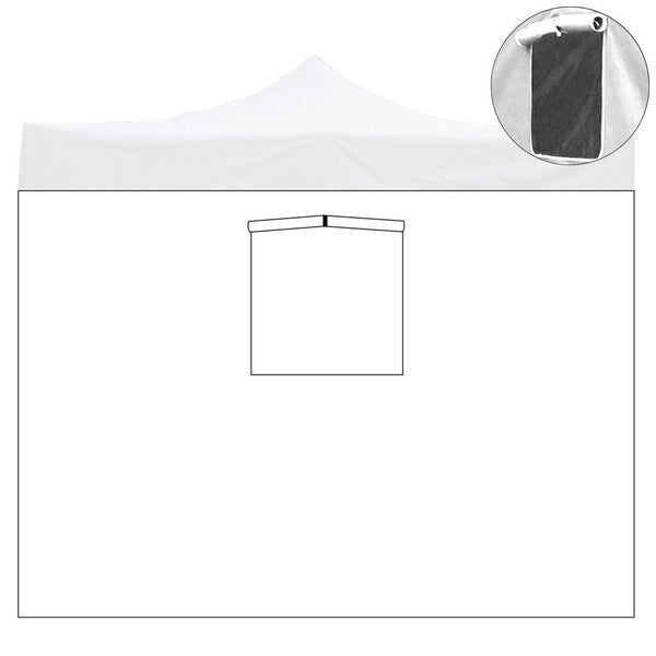 Telo laterale 3x2mt bianco impermeabile con finestra per gazebo richiudibile MARKET