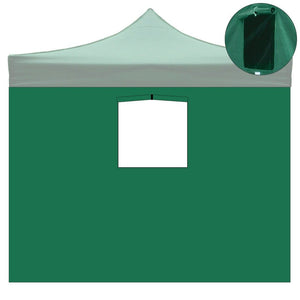 Telo laterale 3x2mt verde impermeabile con finestra per gazebo richiudibile MARKET