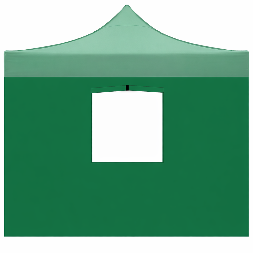 Telo laterale 3x2mt verde impermeabile con finestra per gazebo richiudibile MARKET