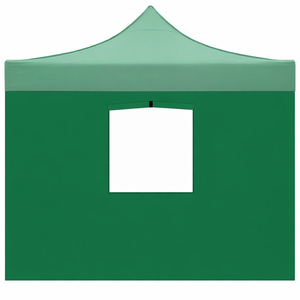 Telo laterale 3x2mt verde impermeabile con finestra per gazebo richiudibile MARKET