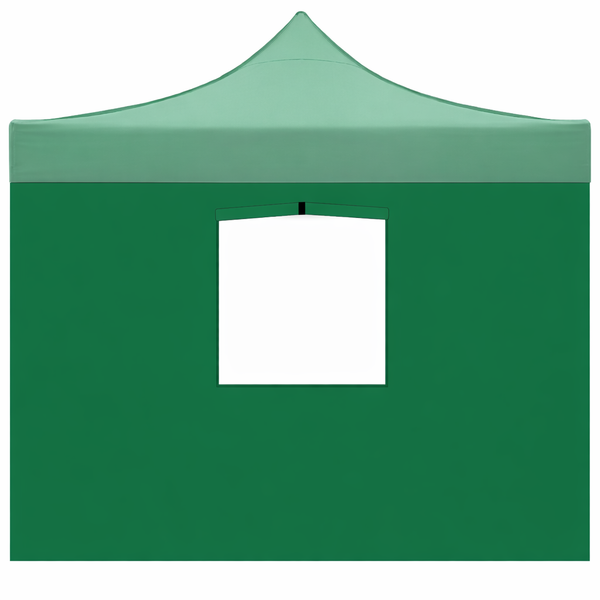 Telo laterale 3x2mt verde impermeabile con finestra per gazebo richiudibile MARKET