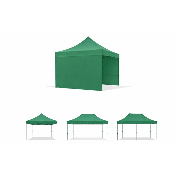 Telo laterale 3x2mt verde impermeabile con finestra per gazebo richiudibile MARKET