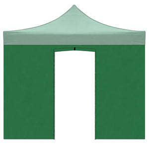 Telo laterale 3x2m verde impermeabile con porta avvolgibile per gazebo richiudibile MARKET