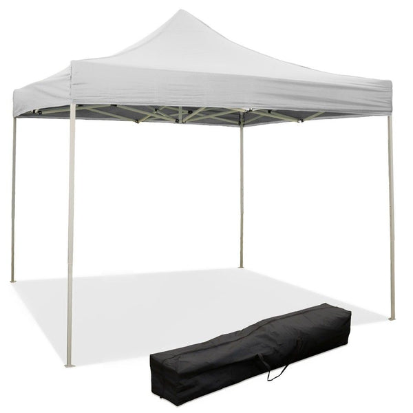 Gazebo richiudibile pieghevole MARKET 3 X 3 Bianco ricoperto in PVC impermeabile