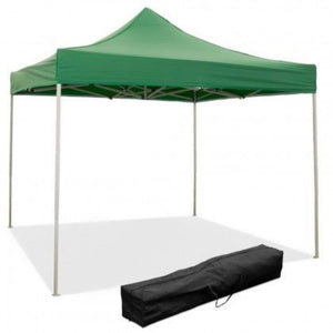 Gazebo richiudibile pieghevole MARKET 3 X 3 Verde ricoperto in PVC impermeabile