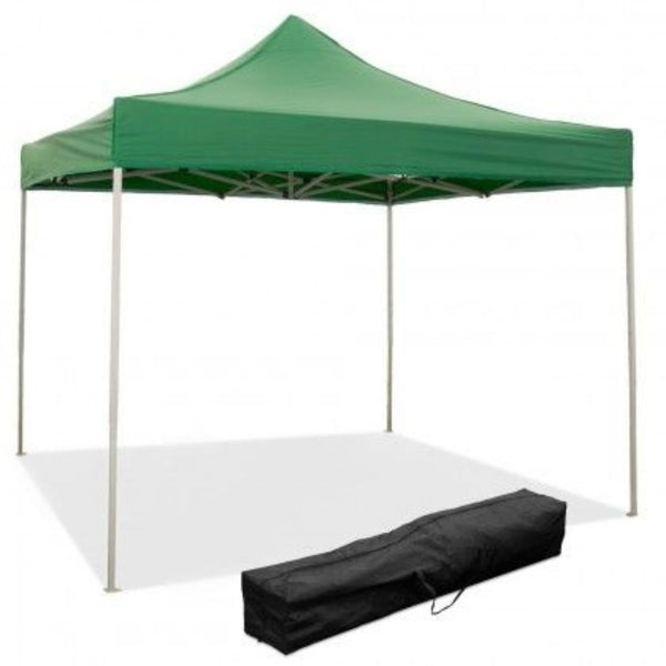 Gazebo richiudibile pieghevole MARKET 3 X 3 Verde ricoperto in PVC impermeabile