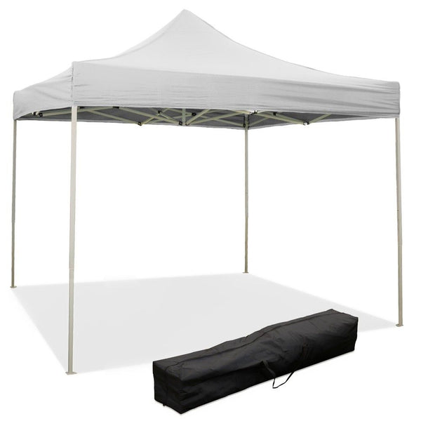 Gazebo richiudibile pieghevole MARKET 2 X 2 Bianco ricoperto in PVC impermeabile