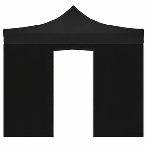Telo laterale 3x2mt nero impermeabile con porta avvolgibile per gazebo richiudibile MARKET