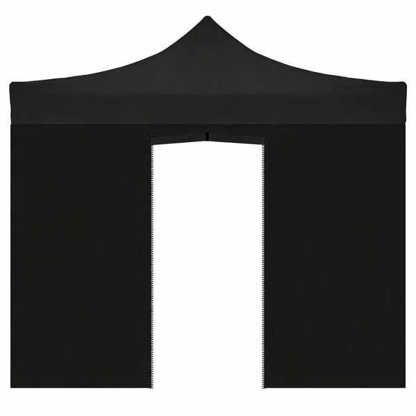 Telo laterale 3x2mt nero impermeabile con porta avvolgibile per gazebo richiudibile MARKET