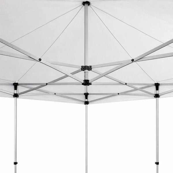 Gazebo richiudibile in alluminio professionale struttura esagonale MARKET-PRO 3X3 Bianco impermeabile