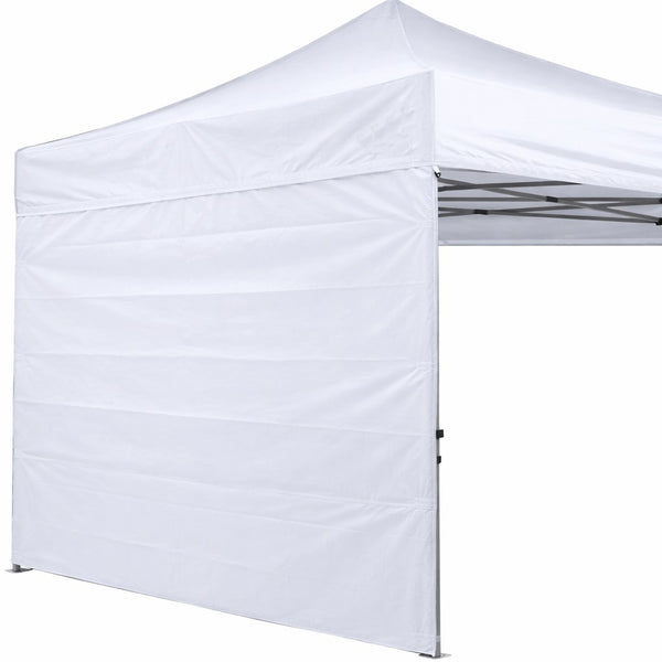 Telo laterale 6x2mt bianco impermeabile con porta avvolgibile per gazebo richiudibile MARKET