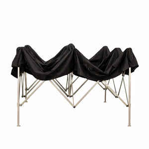 Gazebo richiudibile pieghevole MARKET 3 X 3 Nero ricoperto in PVC impermeabile