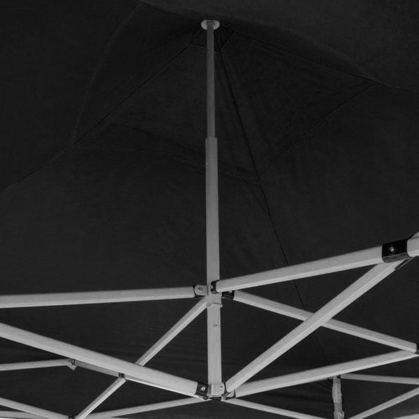 Gazebo richiudibile pieghevole MARKET 3 X 3 Nero ricoperto in PVC impermeabile