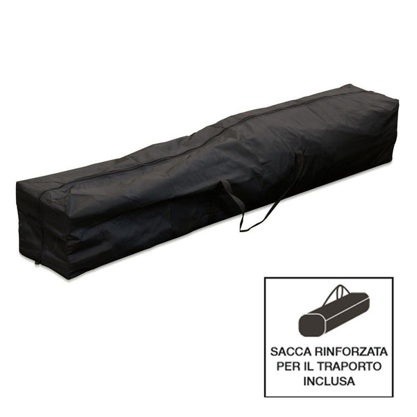 Gazebo richiudibile pieghevole MARKET 3 X 3 Nero ricoperto in PVC impermeabile