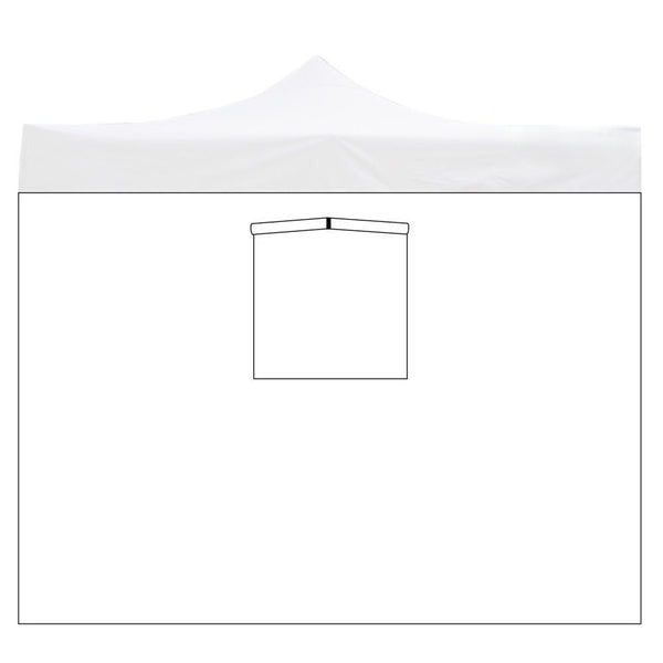 Telo Laterale 3x2mt Bianco Impermeabile Con Finestra Per Gazebo Richiudibile Market-Pro