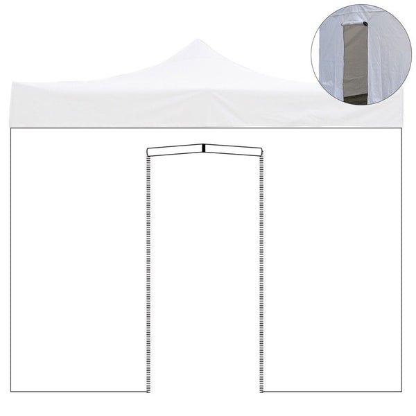 divina garden telo laterale 2x2m bianco impermeabile con porta avvolgibile per gazebo richiudibile ean 8056157804666