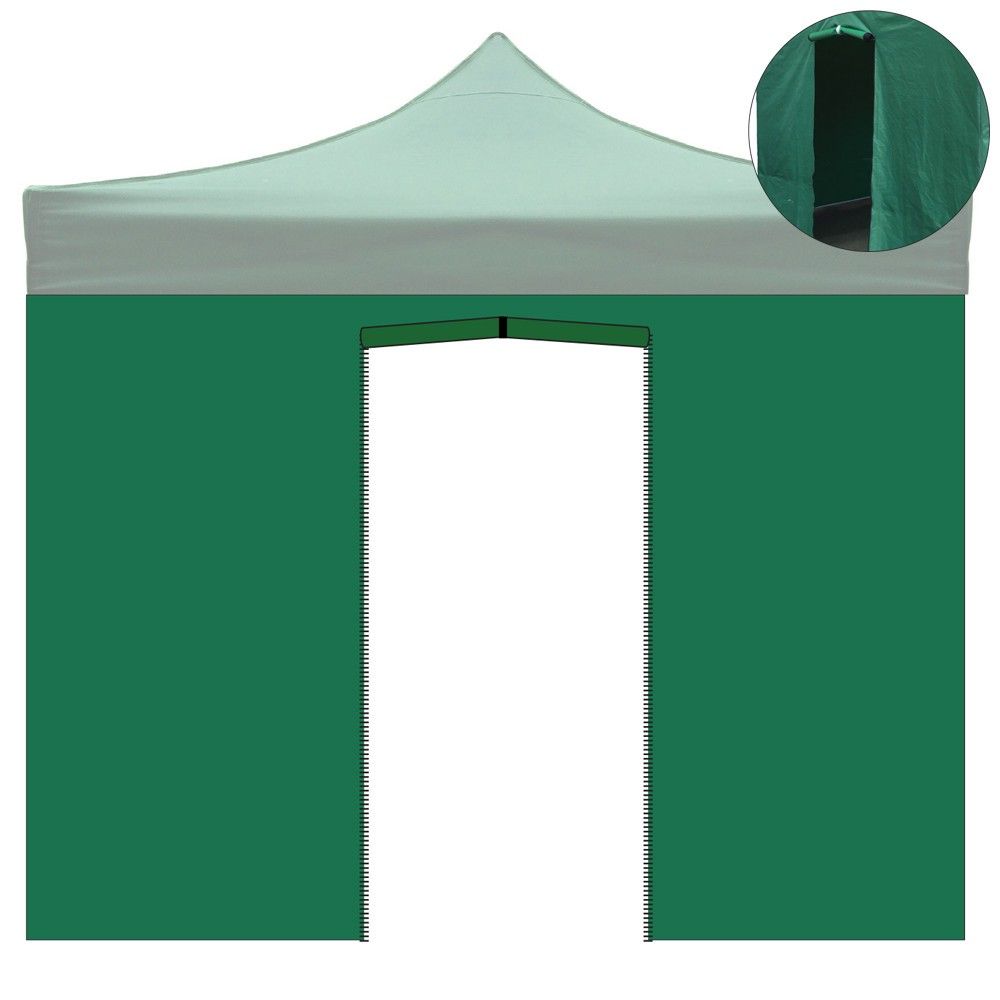 divina garden telo laterale 3x2m verde impermeabile con porta avvolgibile per gazebo richiudibile 3x3mt ean 8053323382928