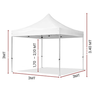 divina garden gazebo richiudibile in alluminio professionale struttura esagonale market pro 3 x 3 bianco impermeabile ean 8056157808855
