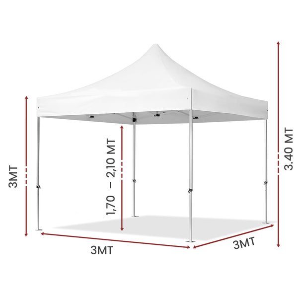 divina garden gazebo richiudibile in alluminio professionale struttura esagonale market pro 3 x 3 bianco impermeabile ean 8056157808855
