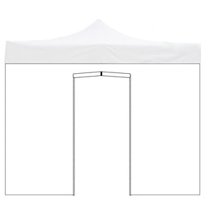 Telo Laterale 3x2m Bianco Impermeabile Con Porta Avvolgibile Per Gazebo Richiudibile Market-Pro