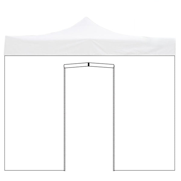 Telo Laterale 3x2m Bianco Impermeabile Con Porta Avvolgibile Per Gazebo Richiudibile Market-Pro